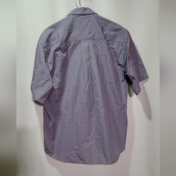 Platoon Men's NWOT Periwinkle Checkered Short Sleeve Button Down Shirt Medium - Picture 5 of 6